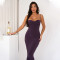 Autumn and winter long sleeved shawl suspender strapless slim and sexy dress