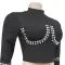 Fashionable women's long sleeved sexy hip hugging short skirt with rhinestone hot stamping two-piece set