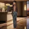 Fashionable women's rhinestone long sleeved sexy tight fitting hip hugging dress