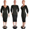 Sexy and elegant lantern sleeves solid color V-neck off shoulder half body dress