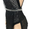 Nightclub Hot Diamond Bead Mesh Sexy Tassel Dress Two Piece Set for Women