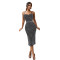 Fashionable women's sexy suspender bag arm slim fit low cut dress