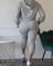 Shoulder sleeves hooded sweatshirt sports pants set, two-piece set, thick sweatshirt pull frame