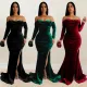 Fashion women's solid color slit evening dress low cut dress new