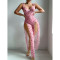 Sexy lingerie, pink Valentine's Day long skirt, thong two-piece set, uniform, tempting women