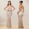 Fashionable women's sleeveless, hip hugging, hot diamond suspender, slim fit dress