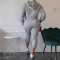 Shoulder sleeves hooded sweatshirt sports pants set, two-piece set, thick sweatshirt pull frame