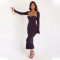 Autumn and winter long sleeved shawl suspender strapless slim and sexy dress