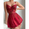 Sexy lingerie lace perspective seduction nightgown thong two-piece set