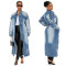 Women's autumn and winter street fashion cross embroidered long windbreaker