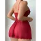 Sexy lingerie lace perspective seduction nightgown thong two-piece set