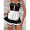 Sexy lace seduction uniform lingerie maid dress nightgown