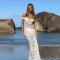 Hot selling new two-piece strapless backless lace jumpsuit half skirt pleated long skirt set