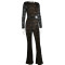 Winter fashion sexy lace patchwork new hot selling long sleeved round neck jumpsuit