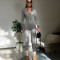 Solid color long sleeved zipper leggings for autumn and winter, new round neck long fitting jumpsuit for women