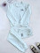 Casual and fashionable temperament set, embossed embroidery long sleeved long pants two-piece set
