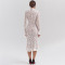 New French style hip hugging long skirt with lace long sleeves and round neck, fish tail slim fit dress