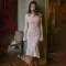 New French style hip hugging long skirt with lace long sleeves and round neck, fish tail slim fit dress