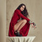 New slim fit solid color women's dress long sleeved backless side slit pleated sexy dress
