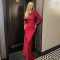 Hot selling sexy and elegant women's dress with a slim fit, lace up, pleated long sleeved dress, long skirt