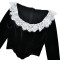 Fashionable and sexy patchwork lace slim fit T-shirt hot selling velvet trumpet sleeve fishbone top