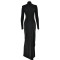 Autumn and winter fashionable and sexy high slit strap wrapped long skirt, new spicy girl high neck slim fit dress