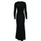 Sexy slit square neck dress, fashionable and elegant velvet pleated dress