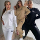 Casual and fashionable temperament set, embossed embroidery long sleeved long pants two-piece set