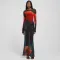 Winter fashion sexy perspective slim fit dress cross-border new hot selling printed round neck long dress