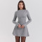 Hot selling new women's dress sexy round neck long sleeved slim fit A-line hip hugging short skirt