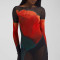 Winter fashion sexy perspective slim fit dress cross-border new hot selling printed round neck long dress