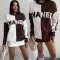 Fashionable casual pullover loose color blocked knitted yarn embroidered sweater