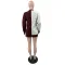 Fashionable casual pullover loose color blocked knitted yarn embroidered sweater