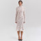 New French style hip hugging long skirt with lace long sleeves and round neck, fish tail slim fit dress