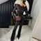 Winter fashion sexy lace patchwork new hot selling long sleeved round neck jumpsuit