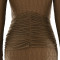 Hot selling long sleeved ribbon long skirt, fashionable and sexy pleated slim fit dress