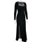 Sexy slit square neck dress, fashionable and elegant velvet pleated dress
