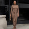 Hot selling long sleeved ribbon long skirt, fashionable and sexy pleated slim fit dress