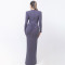 Winter fashion sexy deep V-neck ribbon long dress new spicy girl slit slim fit dress