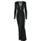Winter fashion sexy deep V-neck ribbon long dress new spicy girl slit slim fit dress