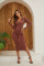 Foreign trade women's long skirt, European and American elastic knitted hollow dress