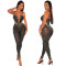 Fashionable women's hot pressed diamond sexy slim fit bag arm suspender jumpsuit