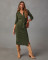 Foreign trade women's long skirt, European and American elastic knitted hollow dress