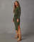 Foreign trade women's long skirt, European and American elastic knitted hollow dress