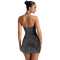 Fashionable women's sexy neck hanging, diamond hot stamping, slim fit, hip hugging dress