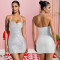 Fashionable women's sexy neck hanging, diamond hot stamping, slim fit, hip hugging dress