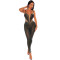 Fashionable women's hot pressed diamond sexy slim fit bag arm suspender jumpsuit