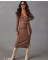 Foreign trade women's long skirt, European and American elastic knitted hollow dress