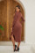 Foreign trade women's long skirt, European and American elastic knitted hollow dress