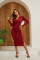 Foreign trade women's long skirt, European and American elastic knitted hollow dress